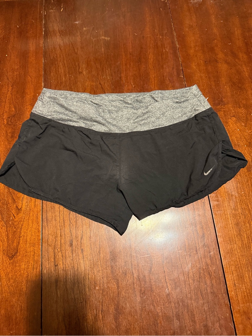 Nike Black Athletic Shorts with‎ Gray Waistband